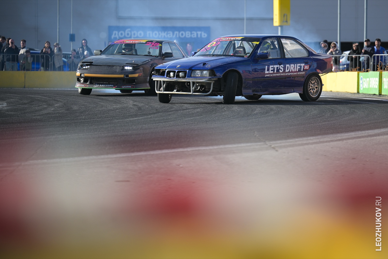 Максим за рулём BMW E36 на дрифт-чемпионате