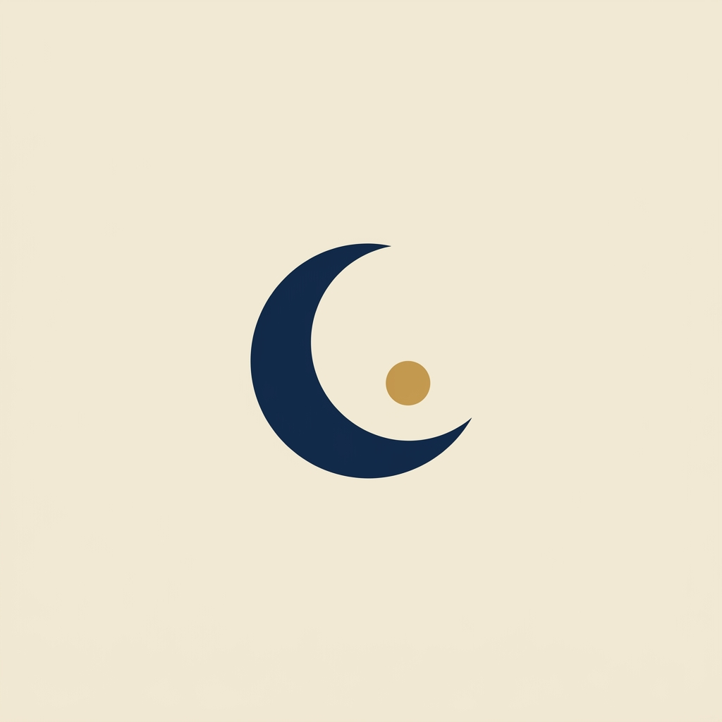Rejected Skazia logo candidate — a crescent with a glowing spark